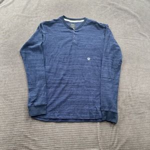 RVCA Lush L/S Henley Shirt Men Small Navy Cotton Casual Outdoors Preppy Designer